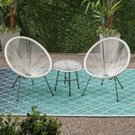 SASSIO Rope Woven 3 Piece Seating Set