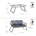 LUGANO Wicker Loveseat and Table