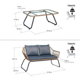 LUGANO Wicker Loveseat and Table