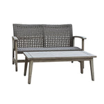 MONTEROSSO FSC® Wood and Wicker Loveseat and Table Set